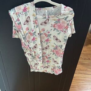 Posh Peanut - Floral Butterfly bamboo kids pajama set. GUC- 3T-4T